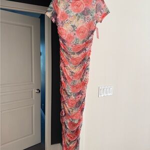 Ivy City Co Floral Maxi Dress - Pink and Green